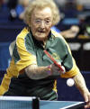 British granny, Dorothy de Low 95, is the oldest competitor at the World Veteran Table Tennis Championships in Bremen, northern Germany /EuroPics